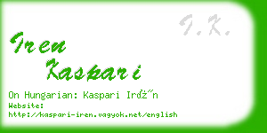 iren kaspari business card